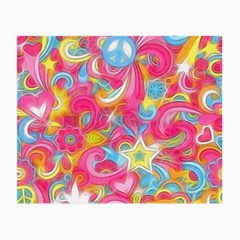 Hippy Peace Swirls Glasses Cloth (small, Two Sided) by KirstenStar