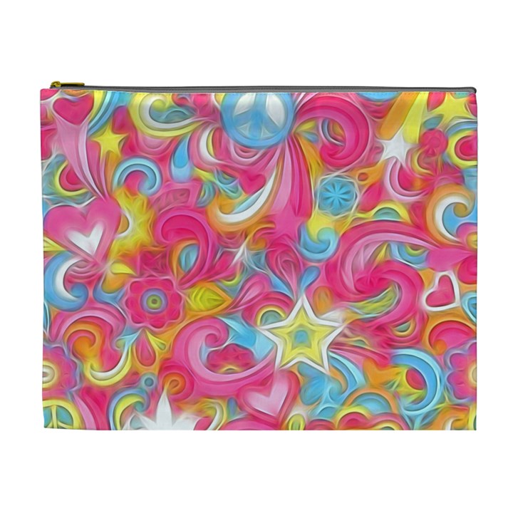 Hippy Peace Swirls Cosmetic Bag (XL)