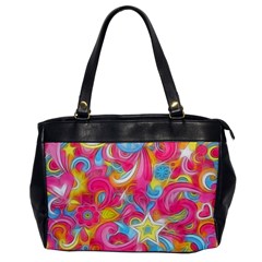 Hippy Peace Swirls Oversize Office Handbag (one Side) by KirstenStar