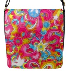 Hippy Peace Swirls Flap Closure Messenger Bag (small) by KirstenStar