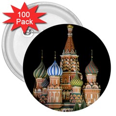 Saint Basil s Cathedral  3  Button (100 Pack)
