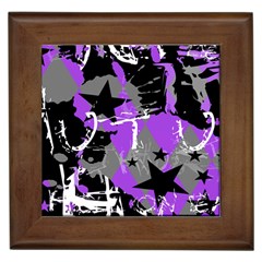 Purple Scene Kid Framed Ceramic Tile by ArtistRoseanneJones