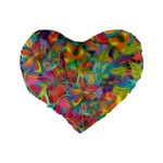 Colorful Autumn Standard 16  Premium Flano Heart Shape Cushion  Back