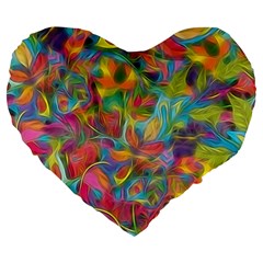 Colorful Autumn Large 19  Premium Flano Heart Shape Cushion by KirstenStar