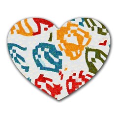 Colorful Paint Stokes Heart Mousepad