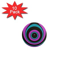 Distorted Concentric Circles 1  Mini Magnet (10 Pack)  by LalyLauraFLM