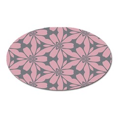 Pink Flowers Pattern Magnet (oval) by LalyLauraFLM