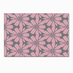 Pink Flowers Pattern Postcards 5  X 7  (pkg Of 10) by LalyLauraFLM