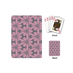 Pink Flowers Pattern Playing Cards (mini) by LalyLauraFLM