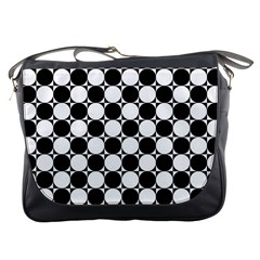 Black And White Polka Dots Messenger Bag