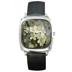 Spring Flowers Square Leather Watch by anstey