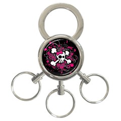 Girly Skull And Crossbones 3-ring Key Chain