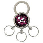 Girly Skull And Crossbones 3-Ring Key Chain Front