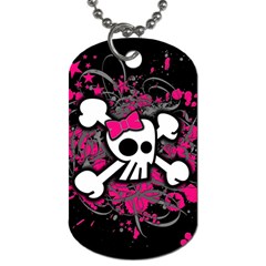 Girly Skull And Crossbones Dog Tag (one Sided)