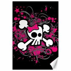 Girly Skull And Crossbones Canvas 24  X 36  (unframed) by ArtistRoseanneJones