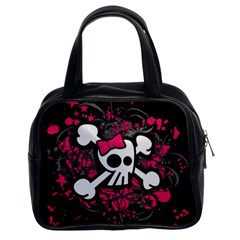 Girly Skull And Crossbones Classic Handbag (two Sides)