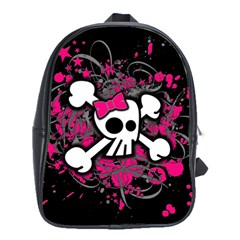 Girly Skull And Crossbones School Bag (large) by ArtistRoseanneJones