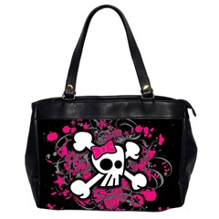 Girly Skull And Crossbones Oversize Office Handbag (two Sides) by ArtistRoseanneJones