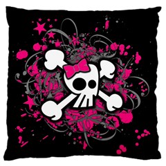 Girly Skull And Crossbones Standard Flano Cushion Case (two Sides) by ArtistRoseanneJones