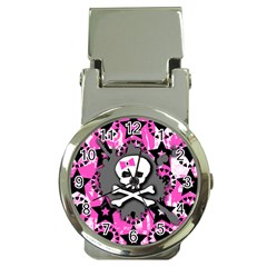 Pink Bow Skull Money Clip With Watch by ArtistRoseanneJones