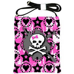 Pink Bow Skull Shoulder Sling Bag