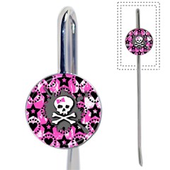 Pink Bow Skull Bookmark by ArtistRoseanneJones