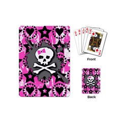 Pink Bow Skull Playing Cards (mini)