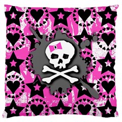 Pink Bow Skull Standard Flano Cushion Case (two Sides) by ArtistRoseanneJones