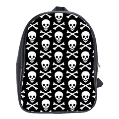 Skull And Crossbones Pattern School Bag (large) by ArtistRoseanneJones