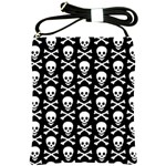 Skull and Crossbones Pattern Shoulder Sling Bag Front