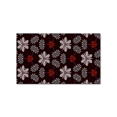 Floral Pattern On A Brown Background Sticker (rectangular) by LalyLauraFLM