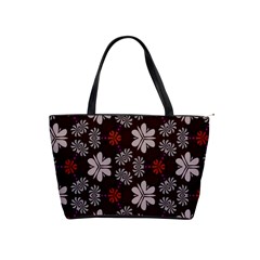 Floral Pattern On A Brown Background Classic Shoulder Handbag by LalyLauraFLM