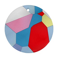 Colorful Pastel Shapes Round Ornament (two Sides) by LalyLauraFLM