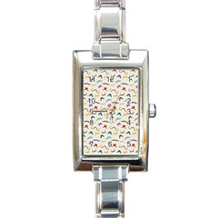 Mustaches Rectangular Italian Charm Watch by boho