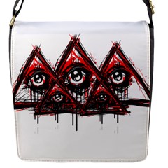 Red White Pyramids Flap Closure Messenger Bag (small) by teeship