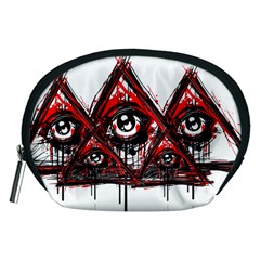 Red White Pyramids Accessory Pouch (medium)