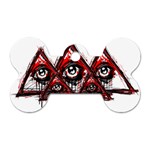 Red White pyramids Dog Tag Bone (One Sided) Front