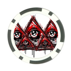 Red White Pyramids Poker Chip