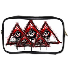 Red White Pyramids Travel Toiletry Bag (one Side) by teeship