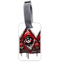 Red White Pyramids Luggage Tag (one Side)