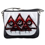 Red White pyramids Messenger Bag Front