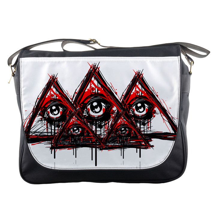 Red White pyramids Messenger Bag