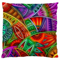 Happy Tribe Large Cushion Case (two Sided)  by KirstenStar