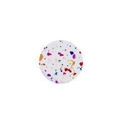 Multicolor Splatter Abstract Print 1  Mini Button by dflcprints