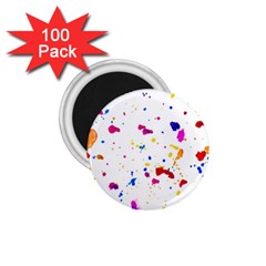 Multicolor Splatter Abstract Print 1 75  Button Magnet (100 Pack) by dflcprints