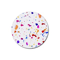 Multicolor Splatter Abstract Print Drink Coasters 4 Pack (round) by dflcprints