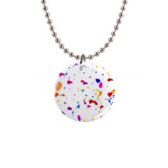 Multicolor Splatter Abstract Print Button Necklace