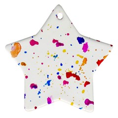 Multicolor Splatter Abstract Print Star Ornament (two Sides) by dflcprints