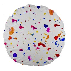 Multicolor Splatter Abstract Print Large 18  Premium Flano Round Cushion  by dflcprints