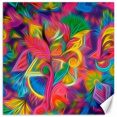 Colorful Floral Abstract Painting Canvas 12  X 12  (unframed) by KirstenStar